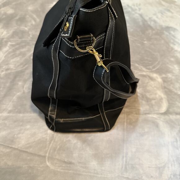 Elizabeth Arden Black Canvas & Leather Large Tote Travel Weekender Carryon Bag - Picture 14 of 16